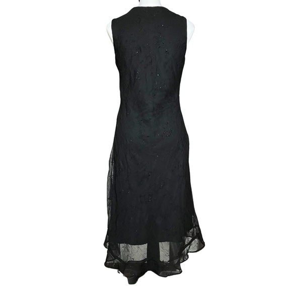 Vintage 90s Black Asymmetrical Sleeveless Dress. Small. Whimsigoth, Fairycore - Picture 4 of 8